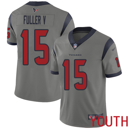 Houston Texans Limited Gray Youth Will Fuller V Jersey NFL Football #15 Inverted Legend